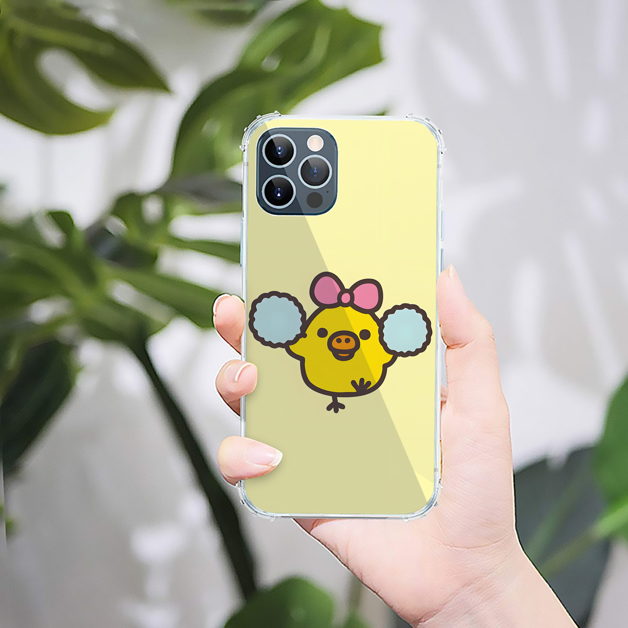 （画像用） リラックマ リラックマ キイロイトリ Rilakkuma Korilakkuma Kiiroitori 【iPhone 12シリーズ対応】透明スマホケース（クリアソフトケース）